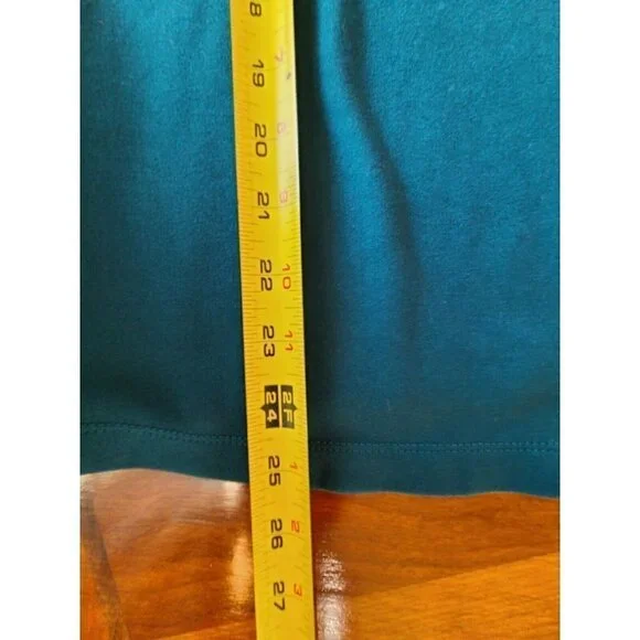 J. Jill Women's Ponte Knit Teal Blue/Green Tunic SZ XL With Side Buttons - Picture 14 of 14